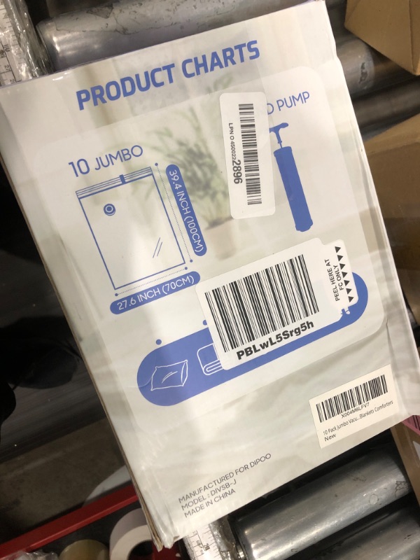 Photo 1 of 10 Pack Jumbo Vacuum Storage Bags with Hand Pump, 80% Storage Space Saving, Sturdy Leak-Free Space Saver Vacuum Seal Bags for Clothing, Vacuum Compression Bags for Travel Lugggage Blankets Comforters