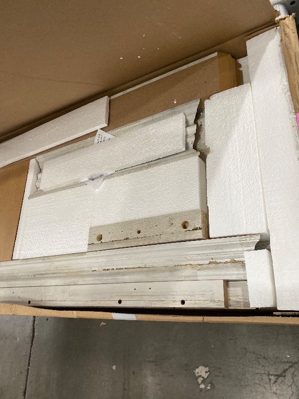 Photo 1 of (partial item)(sold for parts) Sauder Barrister Lane TV Stand Console Credenza with Storage Glass Doors, for TVs up to 70", in White Plank