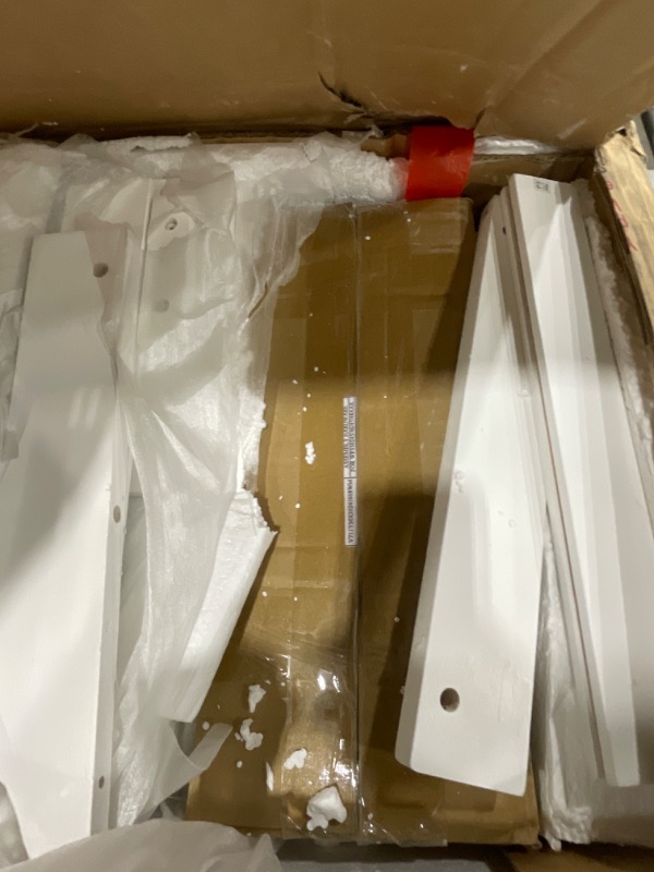 Photo 1 of ***MISSING BOXES***White Wood Frame Full Size Murphy Bed with Shelves, Drawers, Lockers and Wardrobes