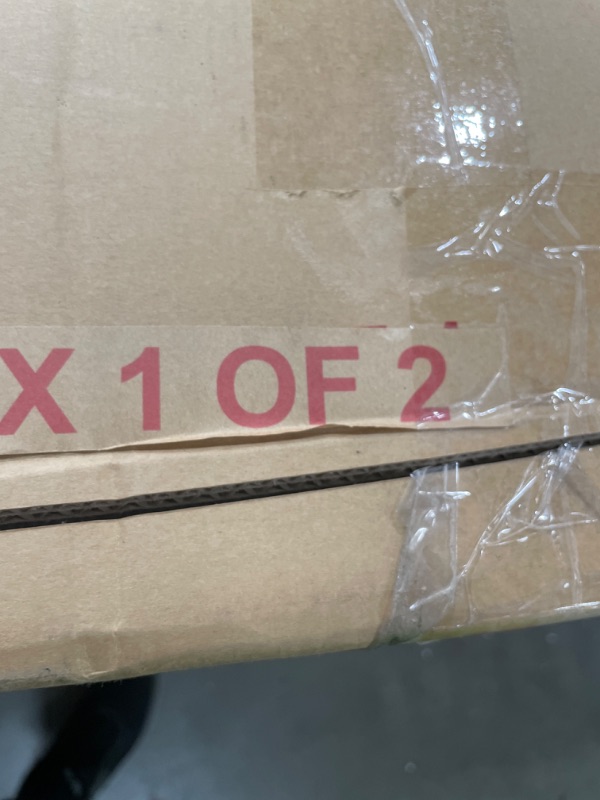 Photo 1 of ***INCOMPLETE**Merax King Size Bed Frame with Boucle Upholstered Wingback Headboard, Solid Wood Base, Contemporary Aesthetic Platform Bed, No Box Spring Needed, Bear 700lbs (White)