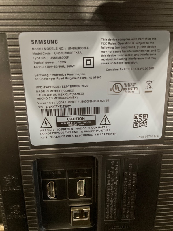 Photo 1 of ***DAMAGED***Samsung 65-Inch Class Crystal UHD U8000F 4K Smart TV (2025 Model) Endless Free Content, Crystal Processor 4K, MetalStream Design, Knox Security, Alexa Built-in