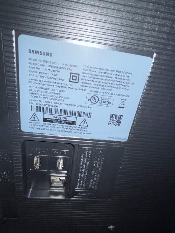 Photo 1 of ***DAMAGED***Samsung 70-Inch Class Crystal UHD U8000F 4K Smart TV (2025 Model) Endless Free Content, Crystal Processor 4K, MetalStream Design, Knox Security, Alexa Built-in