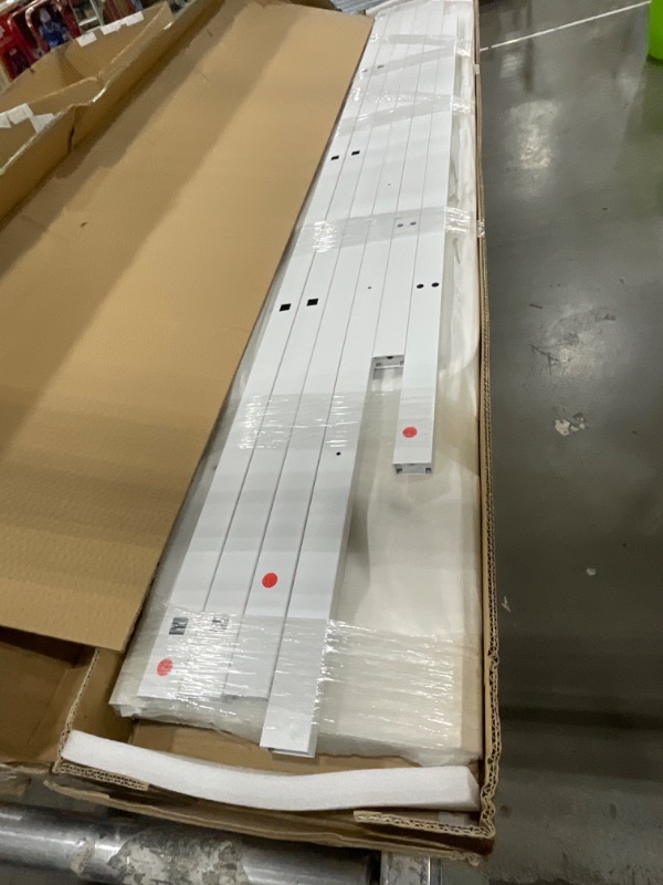 Photo 1 of ** Only box # 2 is included, missing box # 1 ** Metal Queen Size Loft Bed with Power Outlet and LED Lighted, Space-Saving, Noise Reduced, White