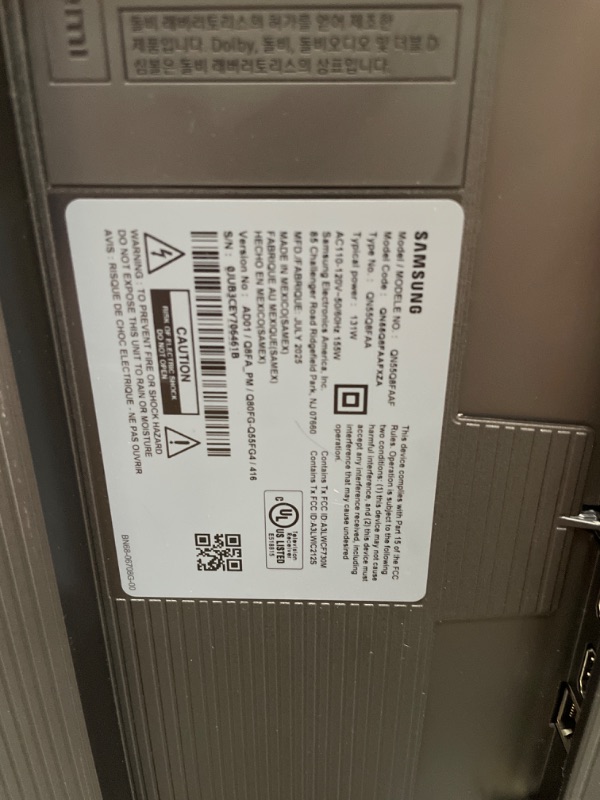 Photo 1 of ***DAMAGED***Samsung 55-Inch Class QLED Q8F 4K UHD Smart TV (2025 Model) Q4 AI Processor, 100% Color Volume with Quantum Dot, AirSlim Design, Endless Free Content, Samsung Vision AI, Alexa Built-in