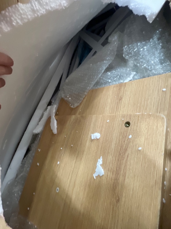 Photo 1 of VECELO 5-Piece Kitchen Dining Table Set, Wood Tabletop & Heavy-Duty Metel Frame, Rectangle Dinette with 4 Chairs for Small Space, Breakfast Nook, Natural and White