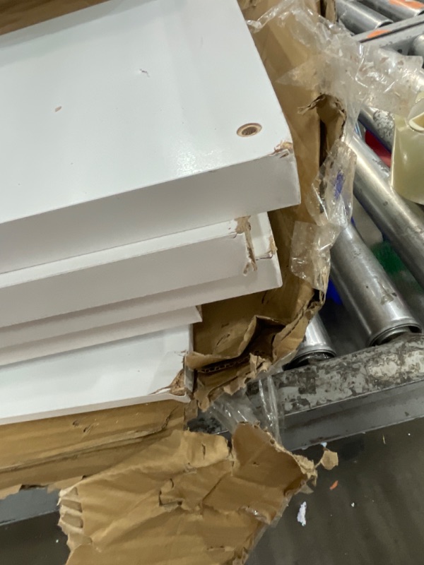 Photo 1 of ***DAMAGED***Furinno Cubicle Book Shelf, 16-Cube Bookshelf, Extra Thick Frame Reversible Bookcase with Open Back, 14.6" x 58" x 58", for Living Room, Bedroom, Home Office, White