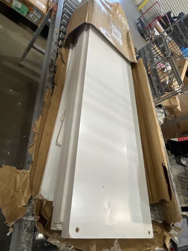 Photo 1 of ***DAMAGED***Furinno Cubicle Book Shelf, 16-Cube Bookshelf, Extra Thick Frame Reversible Bookcase with Open Back, 14.6" x 58" x 58", for Living Room, Bedroom, Home Office, White