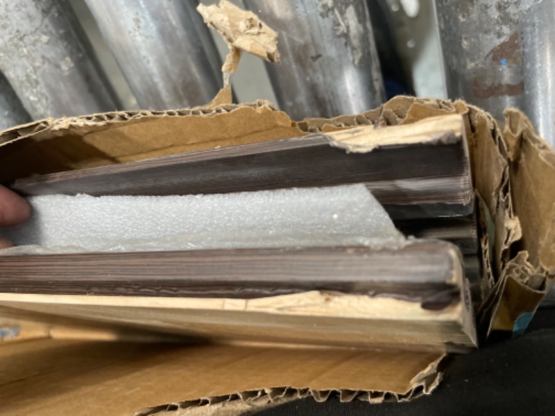 Photo 1 of ***DAMAGED***NovaGrid Board 2PCS Wood Slat Acoustic Wall Panels for Ceiling and Wall Decor 3D Fluted Sound Absorbing Textured Panel with Wood Finish 108"×6" (Walnut Brown)