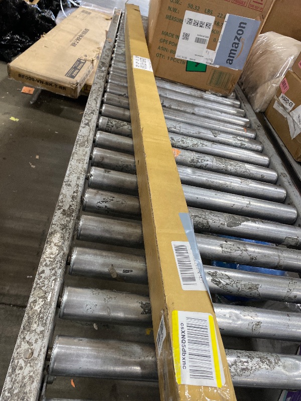 Photo 1 of **************MISSING MOUNTING HARDWARE**************
DEZ FURNISHINGS Cordless 1" Light Filtering Pleated Shade, Fabric, 60" W x 48" H, Black