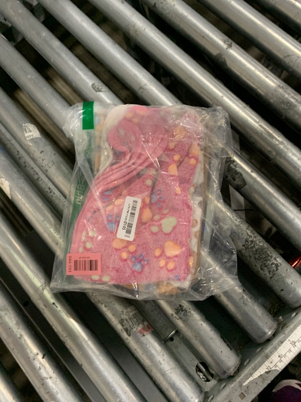 Photo 1 of 1 Pack 3 Blankets Super Soft Fluffy Premium Fleece Pet Blanket Flannel Paw Printed Throw for Dog Puppy Cat (Small 23x16'', Brown, Pink, White)