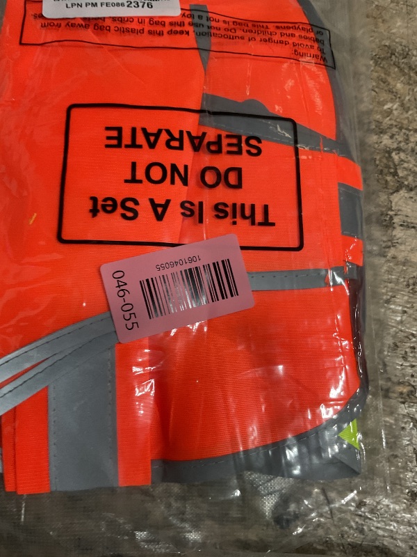 Photo 1 of 2 Pieces Dog Reflective Vest Adjustable Dog Safety Service Vest Pet High Visibility Apparel for Hunting Outdoor Activities Walking at Night(S,Orange, Fluorescent Yellow)