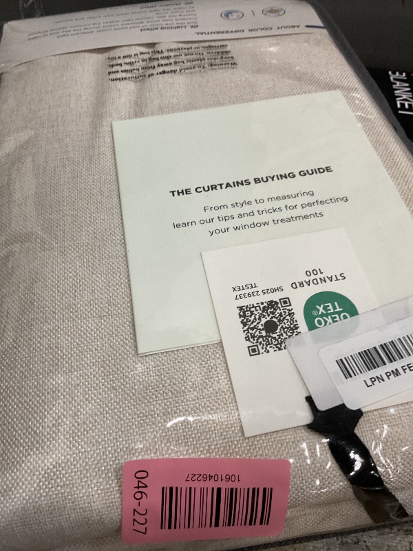 Photo 1 of 100% Blackout Shield Linen Blackout Curtains for Bedroom 84 Inches Long, Back Tab/Rod Pocket Living Room Drapes, Thermal Insulated Blackout Curtains 2 Panels Set, 50" W x 84" L, Cream