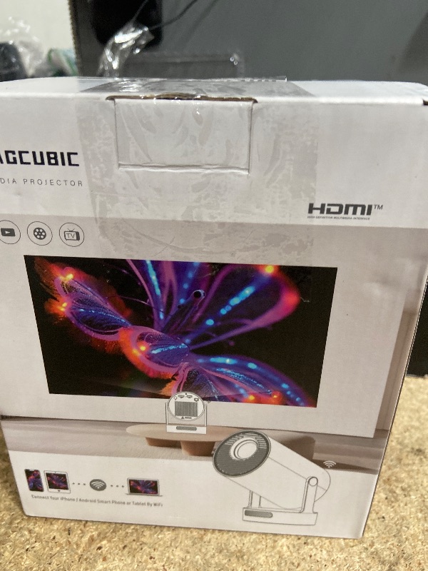 Photo 1 of ?Electric Focus?Magcubic Mini Projector 4K Support, Portable Projector with WiFi 6 and Bluetooth 5.4, Smart Proyector, 5W Soundbase Speaker, 180°Rotation for Home Theater