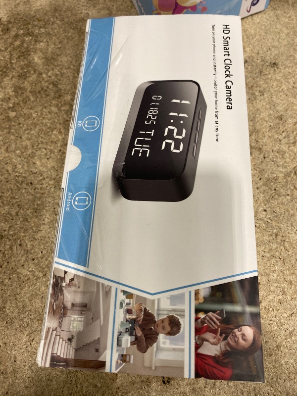 Photo 1 of ***UNTESTED/ POSSIBL FOR PARTS*** Clock Camera - WiFi Nanny Cam with 1080P HD Video, AI Motion Detection, Clear Night Vision, Dual-Band WiFi, Bluetooth Connectivity, Local & Cloud Storage – Indoor Security Camera for Home & Office
