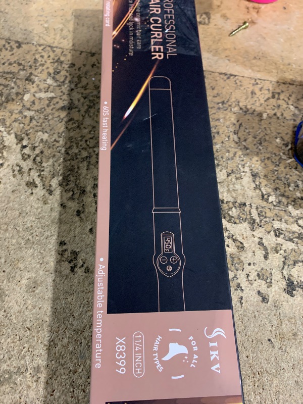 Photo 1 of 1 1/4 Inch Curling Wand Ceramic Long Barrel,1.25 Inch Curling Wand Iron for Long Hair,Dual Voltage Hair Curling Wand