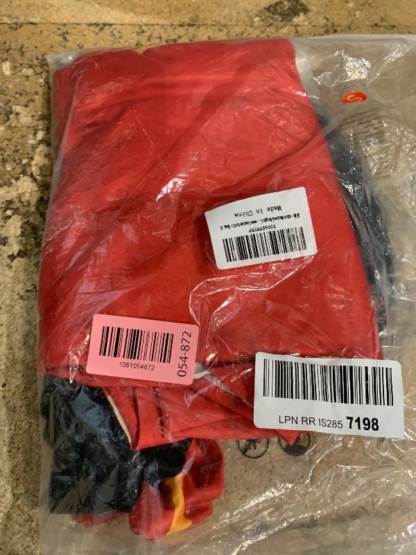 Photo 1 of (used)(unknown if complete) Modshliving Adult Medieval Costume Red Royal Guard Uniform Cape with Hat Belt Gloves Full Set Haloween Cosplay Outfit (Red, S)