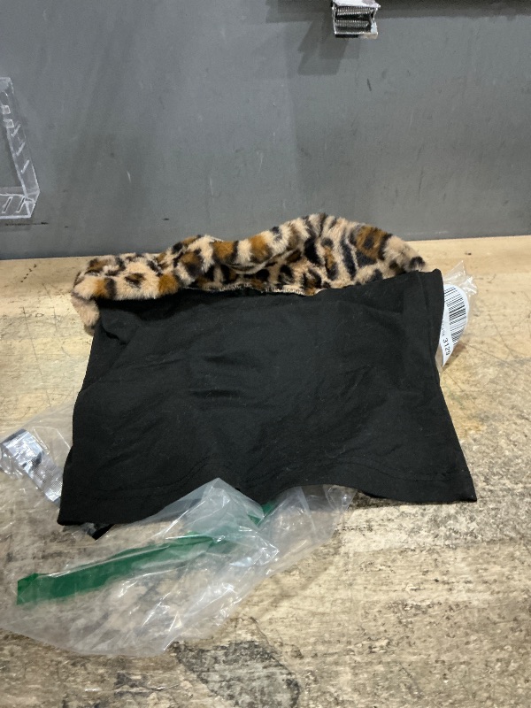 Photo 1 of *CROP TOP ONLY* EHSUYAB 2000S Sexy 2 Piece Leopard Club Outfits, Ruched Tube Strapless Crop Top, Low Rise Booty Shorts Casual Going Out Rave Black Medium