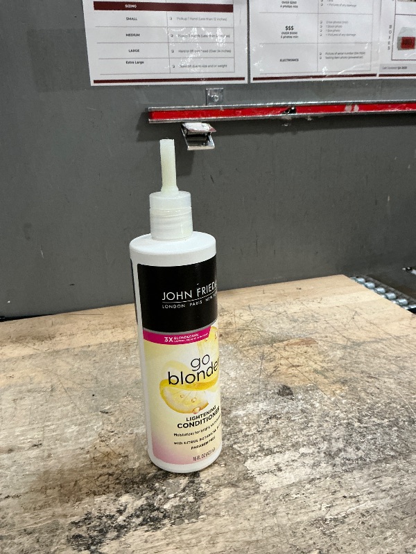 Photo 1 of *HALF FULL MISSING PUMP* John Frieda Go Blonder Lightening Conditioner, Gradually Lightens Blonde Color, For Natural or Color-Treated Hair, Formulated with Citrus and Chamomile, Paraben Free, 16 Oz