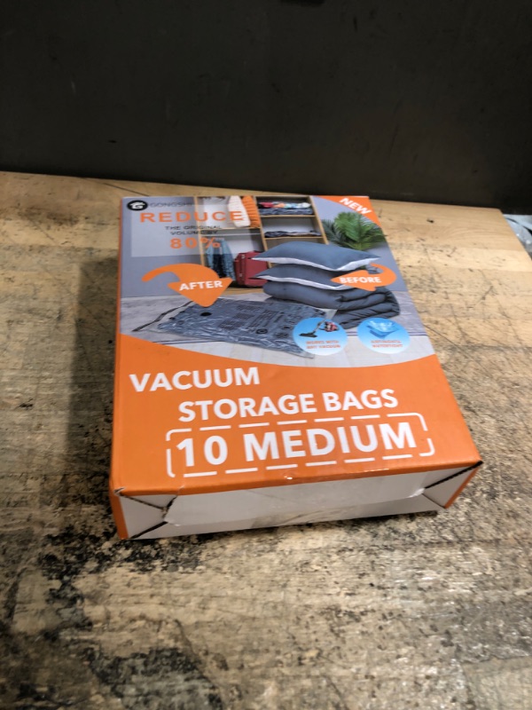 Photo 1 of 10 Medium Vacuum Storage Bags, Space Saver Sealer Compression Bags for Blankets, Comforters, Pillows, Clothes Storage