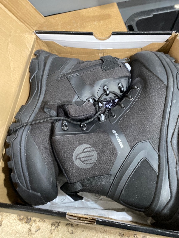 Photo 1 of ***(HEAVILY USED/ MINOR DAMAGE)***Coostar Tactical Boots for Men Lightweight Military Combat Boot Side Zipper Motorcycle Hiking Work Boots Waterproof 8 Inches Black Size 10.5