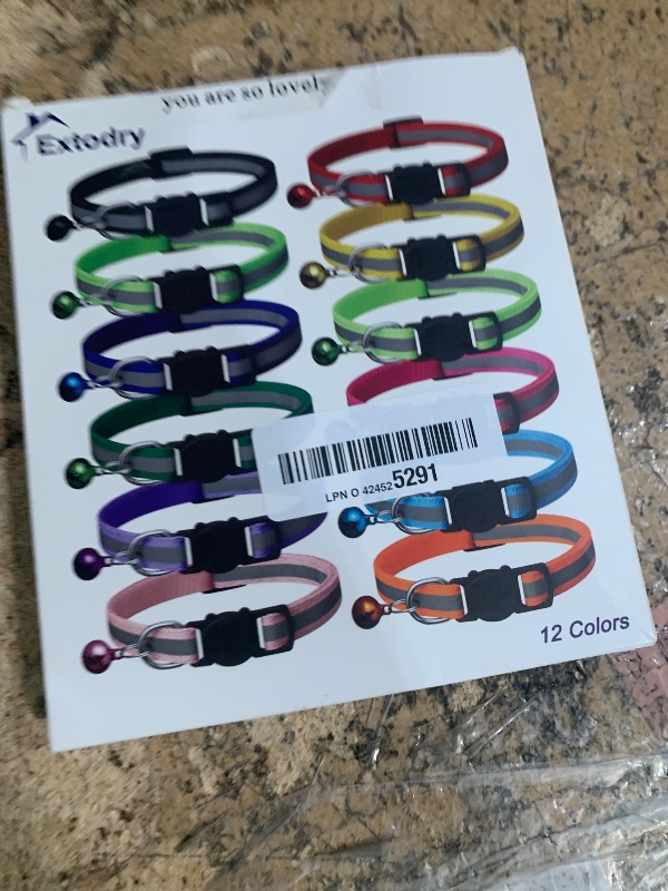 Photo 1 of 12 Pack Reflective-Breakaway Cat Collars with Bells,Safety Buckle Kitten Collar, with Name Tag, Adjustable,Ideal for Girl Cats Male Cats,Pet Supplies,Stuff,Accessories(12 Colors & 2 ID Tags)