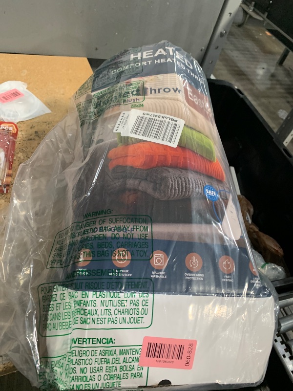 Photo 1 of **DIRTY** Heated Blanket Electric Throw, 50"X60" Waffle Heating Blanket with 12 Heat Levels, Fast Heating Blanket with 1-12 Timer Settings, Overheat Protection with ETL & FCC for Home Office Sofa (Milky White)