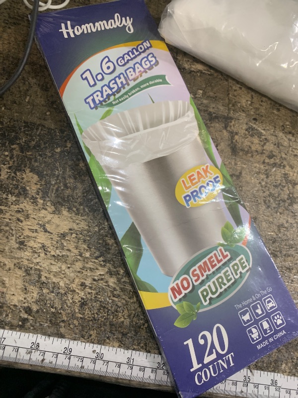 Photo 1 of 1.6 Gallon 120 pcs (Fit 1.3-1.6 Gal)Small Clear Trash Bags, Strong 1.3 Gallon1.5 Gallon 1.6 gallons Garbage Bags, Bathroom Trash Can Bin Liners, Mini Bags for Office, Waste Basket Liner,Fit 5-6 Liters