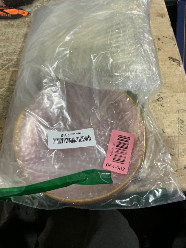 Photo 1 of ***PARTIAL SET/ 13 PLATES*** DaYammi 240Pcs Pink Plastic Plates Including 120Pcs Pink Dessert Plates and 120Pcs Gold Plastic Forks,Hammered Party Plate,pink and Gold Appetizer plates Heavy duty Disposable Plate for All Occasions