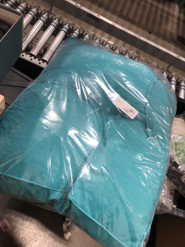 Photo 1 of *** CUSHION ONLY *** IPYNBAP Rocking Chair Cushion, Waterproof and Fade-Resistant Patio Chair Cushions, Tufted Chair Pads for Rocker Furniture, 17x17 Inch, Indoor/Outdoor Seat Cushions with Ties, Teal Blue