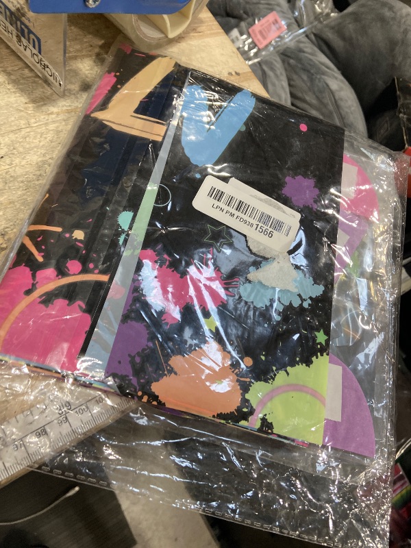 Photo 1 of 10 Pieces Glow in The Dark Party Table Decorations, Neon Table Honeycomb Centerpiece and Let's Glow Tablecloths Set - Black Light Table Topper Neon Decorations for Kids Glow in Dark Party Supplies