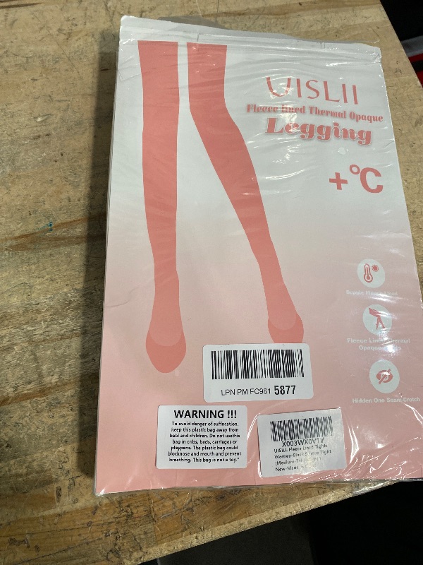 Photo 1 of **RUNS BIG*** UISLII Fleece Lined Tights Women, Warm Pantyhose leggings Women,Fake Translucent Thermal Skin Colored Tights for Winter(Black Medium -Tall Height)