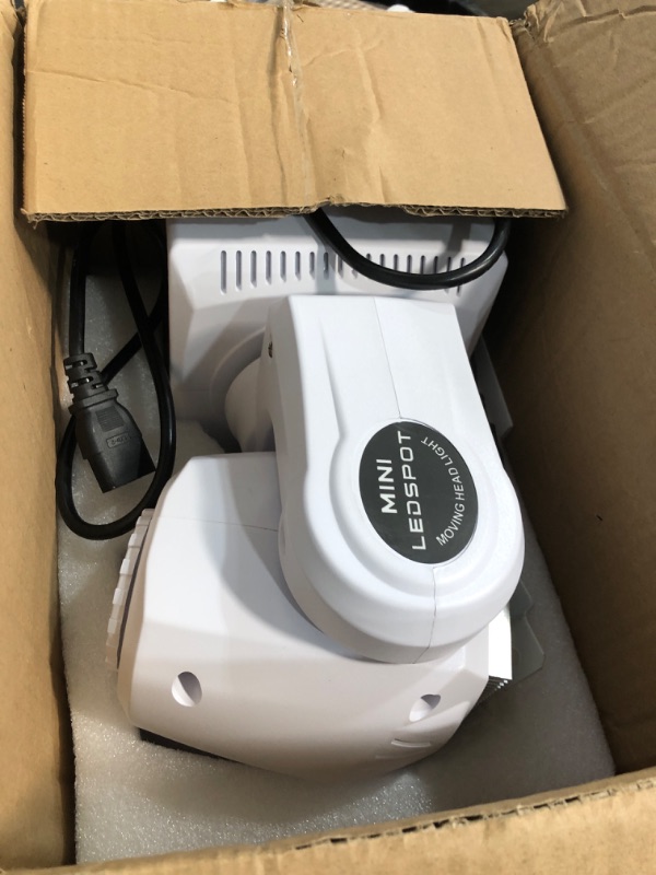 Photo 1 of ***MISSING DMX CABLE **** U`King DJ Lights Moving Head 8 Color 8 GOBO Stage Lighting LED Spotlight by DMX and Sound Activated Control for Wedding DJ Disco Parties Church Live Show Bar (White-1 Piece)