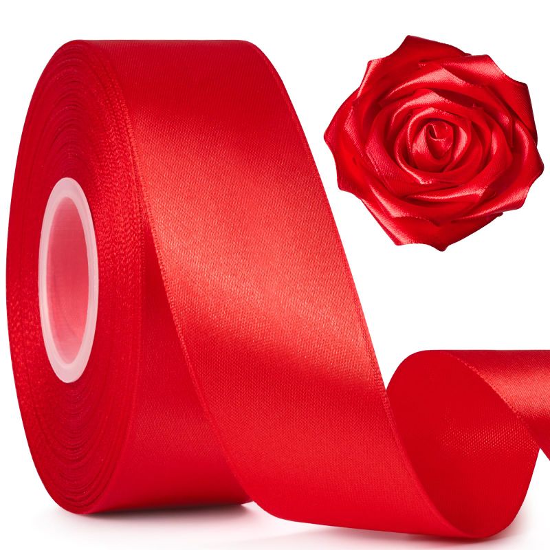 Photo 1 of **PLEASE READ DESCRIPTION*** PerkHomy 1mm Thin Webbing, 1" & 1.5" & 2" Wide Lightweight Strong Durable Strap for Bags Lawn Chair Gear Crafting Repairing Indoor or Outdoor Max 550/600/650 Lbs(White Grey, 1" x 10 yds) AND
Mauproy 1-1/2 Inch Wide Red Satin R