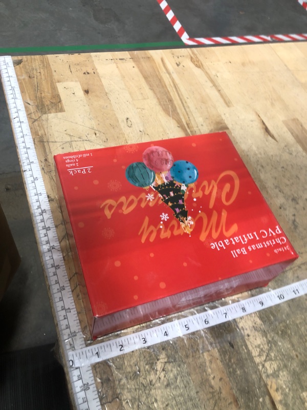 Photo 1 of 2 Pcs Christmas Inflatable Balls, 24 Inch Outdoor Decorative PVC Ball, Xmas Blow Up Jumbo Ball for Indoor, Giant Ornaments Outside Holiday Yard Lawn Decor (Merry Christmas)