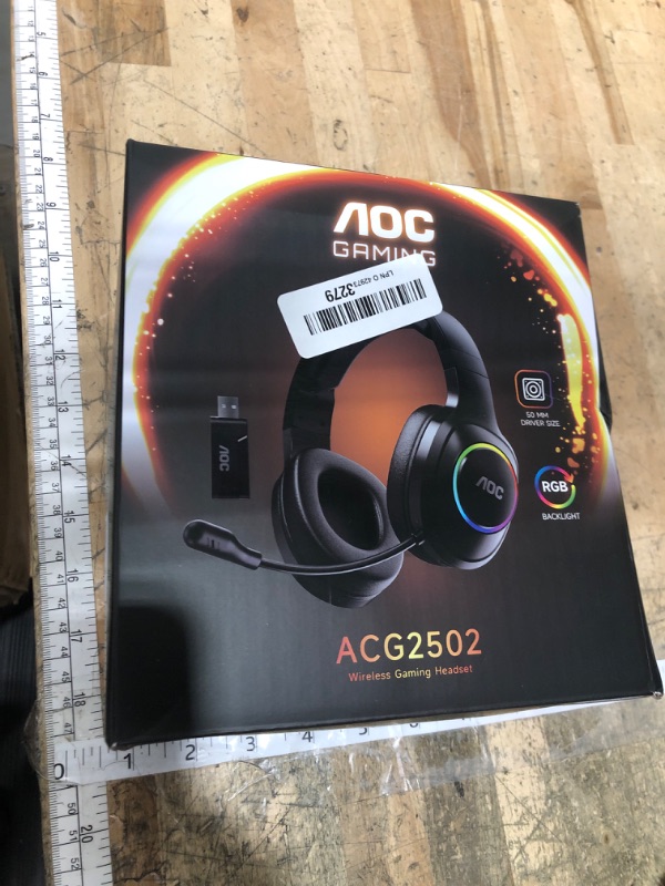 Photo 1 of **FACTORY SEALED** AOC Wireless Gaming Headset Compatible with PS5/4, Nintendo Switch, PC, Bluetooth 5.4 & 2.4GHz Gaming Headphones with Noise Canceling Mic, RGB, Type-C, 20ms Latency, 45H, 7.1 Virtual Surround- Black