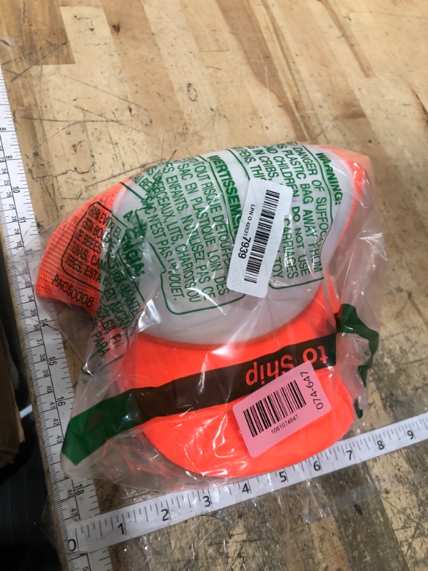 Photo 1 of ***MINOR PEN MARK ON THE WHITE COLOR*** Classic Foam Trucker Hat Summer Mesh Cap Solid Two Toned Blank Foamhead hat for Mens Womens Adjustable Strap Light Weight (White/Neon Orange)