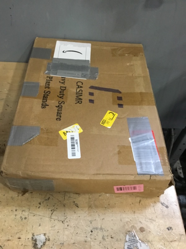 Photo 1 of (*missing parts, screws*)CASIMR Plant Stand for Indoor, Tall Metal Shelf with Square Wooden Board, 3 Tier Display Rack for Multiple Plants, 32 Inch Tiered Flower Pot Holder for Corner Living Room Balcony Garden Patio