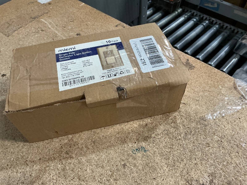 Photo 1 of ***INCOMPLETE SET*** Micmi Golden Wall Light Switch, Single Pole Decorator Paddle Rocker Interrupter Residential Grade 3 Wires Grounding 15A 120/277V UL Listed , Golden)