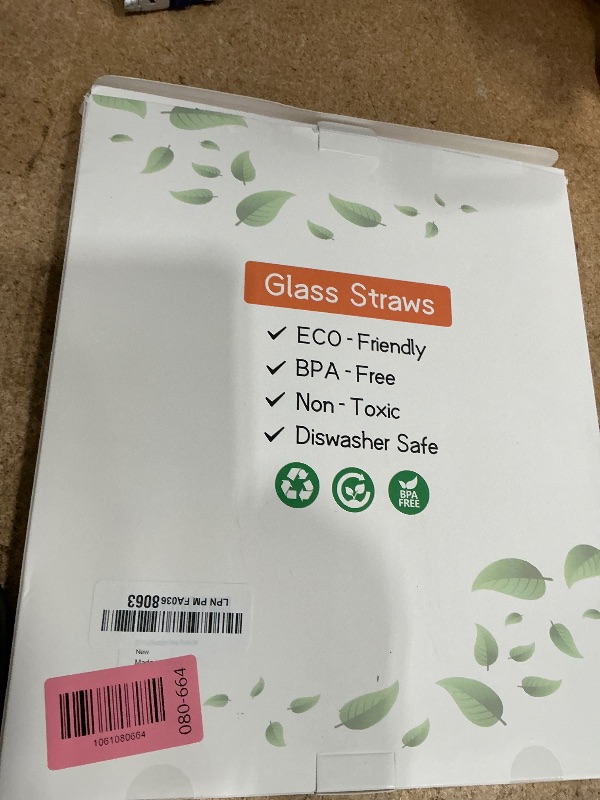 Photo 1 of [22 Pcs] Reusable Glass Straws Shatter Resistant - Size 12"x8mm,9"x8mm,6"x8mm Including 9 Straight and 9 Bent Clear Glass Straws with 4 Cleaning Brush for 20 30 40 oz Tumblers,Cocktail,Coffee,Juice