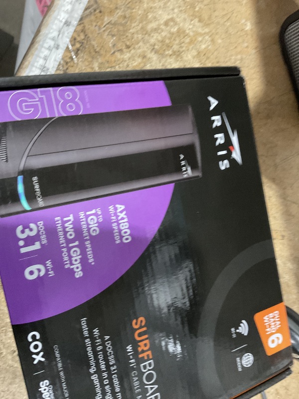 Photo 1 of ARRIS (G18) - Cable Modem Router Combo - Fast DOCSIS 3.1 Multi-Gigabit WiFi 6 (AX1800), Approved for Comcast Xfinity, Cox, Spectrum & More