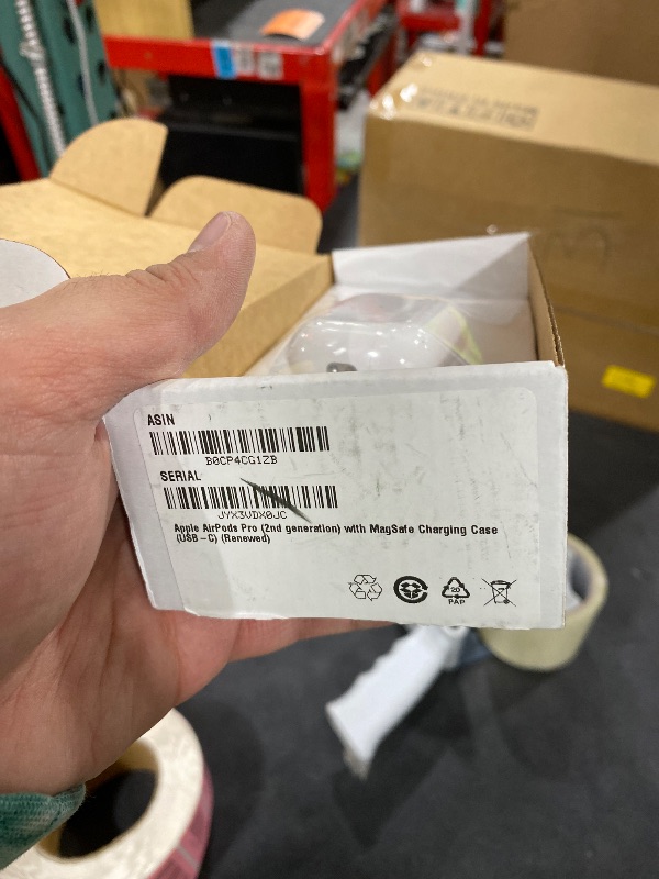 Photo 1 of Apple AirPods Pro (2nd generation) with MagSafe Charging Case (USB-C) (Renewed)
