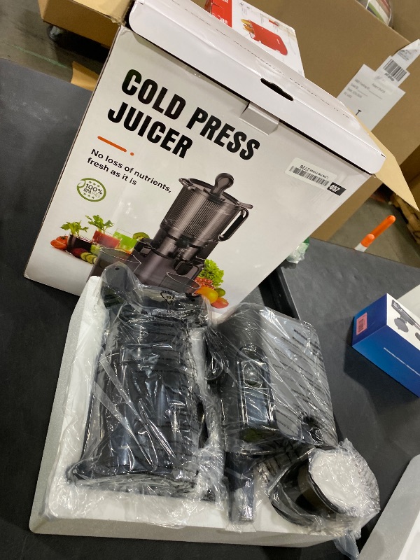 Photo 1 of Juicer Machines with 5.8" Large Feed Chute, Cold Press Juicer for Whole Vegetables and Fruits 400W, Slow Masticating juicer Easy to Clean Juice Extractor Machine High Juice Yield