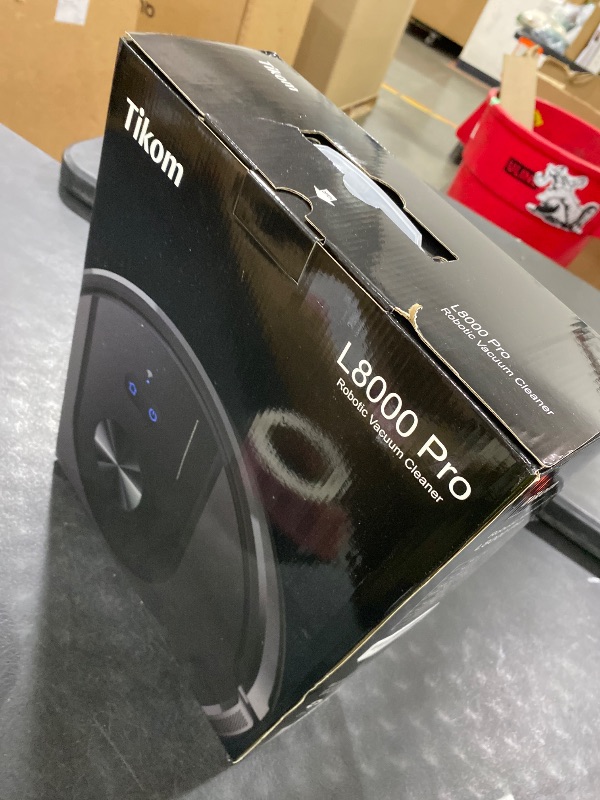 Photo 1 of Tikom Robot Vacuum and Mop Combo, 6000Pa Automatic Robotic Vacuum Cleaner, Smart Mapping, 150 Min Max, Ideal for Pet Hair, Hardfloors, Carpets, Home(L8000 Pro)