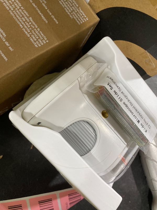 Photo 1 of 1000X Handheld Microscope for Kids, 4K 2.4" Screen Digital Kids Microscopes with 12 Slides, Portable Edu Toys Gifts for Age 3 4 5 6 7 8 9 10 11 12 Year Old Boys Girls Children Students(White)