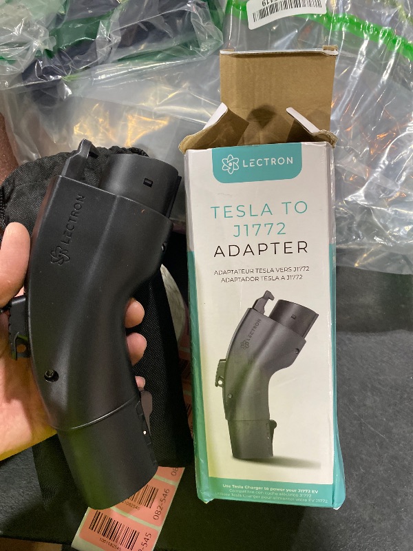 Photo 1 of Lectron NACS to J1772 EV Charging Adapter - Compatible with Tesla Wall Connectors, Destination Chargers, & Mobile Connectors (80A, 240V) - for J1772 Electric Vehicles - UL 2252 Certified (Black)