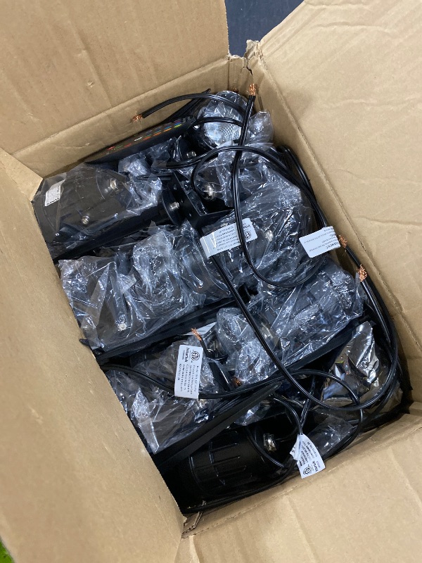 Photo 1 of SUNVIE 24 Pack Halloween RGBW Low Voltage Landscape Lights 12W LED Color Changing Landscape Lighting with Remote Control and Wire Connectors, AC/DC 12V-24V Waterproof Outdoor Spotlight for Yard Garden