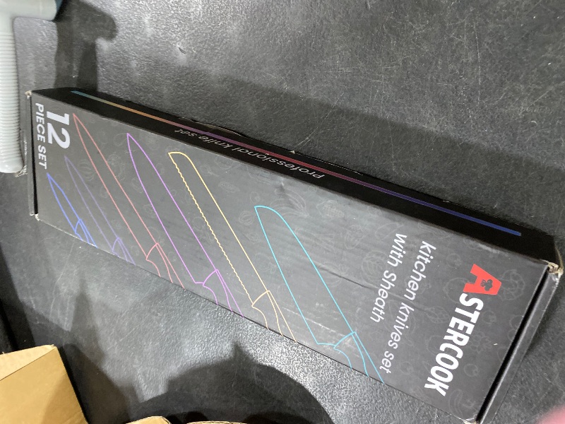 Photo 1 of Astercook Knife Set, 12 Pcs Color-Coded Kitchen Knives Set, 6 Color Anti-Rust Coating Stainless Steel Chef Knife Sets with 6 Blade Guards Dishwasher Safe