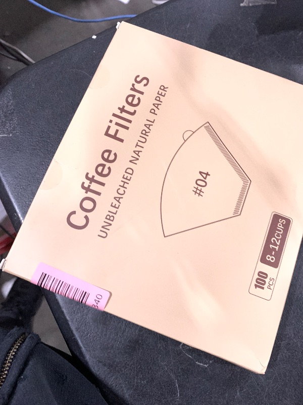 Photo 1 of 100 Count Coffee Filters #4, Premium Cone Coffee Filters 8-12 cup, Unbleached Natural Paper, Disposable Coffee Filters 4 Cone Paper for Pour Over and Drip Coffee Maker