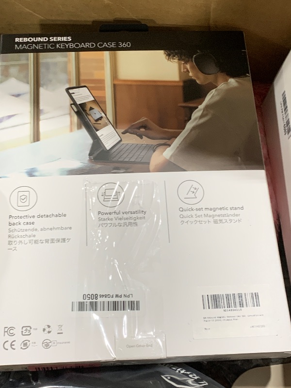 Photo 1 of ESR iPad Air 13 Inch Case Keyboard (M3/M2, 2025/2024), Easy-Set Magnetic Stand, Portrait/Landscape Mode, Removable Case with Multi-Touch Trackpad, Rebound 360 Series, Black