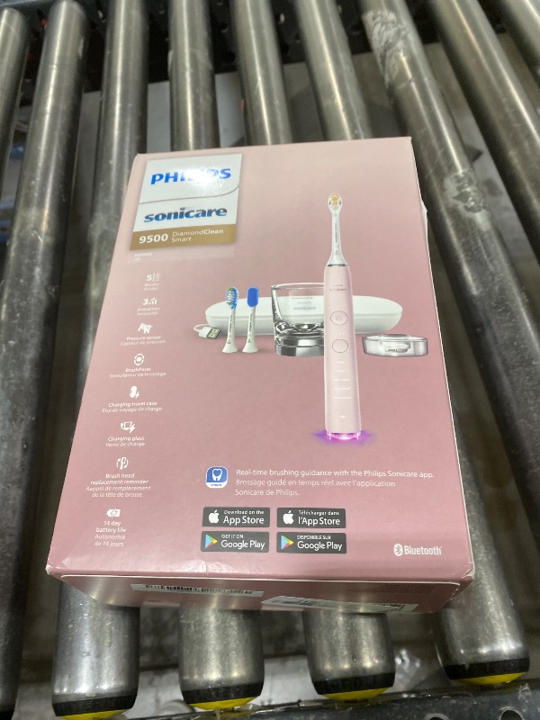 Photo 1 of Philips Sonicare DiamondClean Smart 9500 Electric Toothbrush, Sonic Toothbrush with App, Pressure Sensor, Brush Head Detection, 5 Brushing Modes and 3 Intensity Levels, Pink, Model HX9923/21